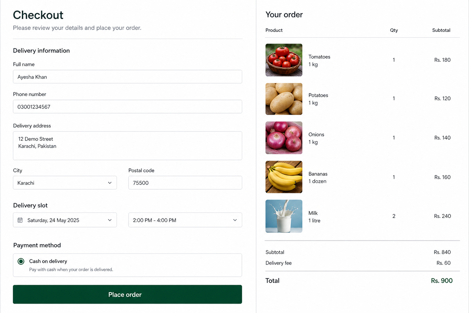 Web checkout